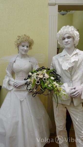 живая скульптура, живая статуя, пантомима, свадьба, выездная регистрация